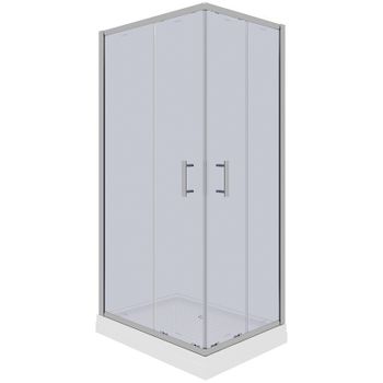 Душевой уголок Parly QZ71S 100х195 7262 профиль Хром стекло тонированное — фото 1, Прямоугольные душевые уголки