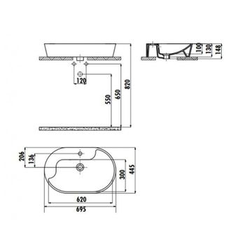 Раковина Creavit Topic 70 TP172-00CB00E-AK00 Золото — фото 2, Раковины накладные