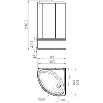 Душевая кабина Melodia della vita Jive 90x90 MB02006 без гидромассажа — фото 2, Душевые кабины