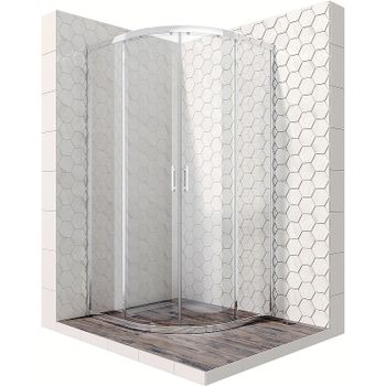 Душевой уголок Ambassador Kingston 90х90 114011104 профиль Хром стекло прозрачное — фото 1, Душевые уголки четверть круга