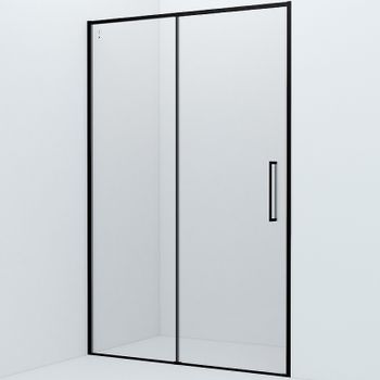 Душевая дверь Iddis Slide 132 SLI6BS3i69 профиль Черный стекло прозрачное — фото 1, Раздвижные душевые двери