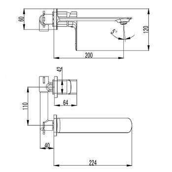 Смеситель для раковины AQUAme Monza AQM6315GM Оружейный металл — фото 2, Смесители для раковины