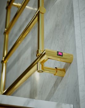 Электрический полотенцесушитель Margaroli Sole 542-4 BOX 5424704GONB Золото — фото 6, Электрические полотенцесушители