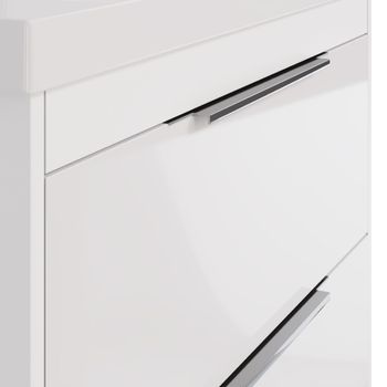 Тумба PRIME, 60 см, подвесная/напольная, 2 ящика, белый глянец — фото 13, Тумбы под раковину