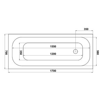 Акриловая ванна Bas Лира 170x70 З 00135 без гидромассажа — фото 3, Акриловые ванны