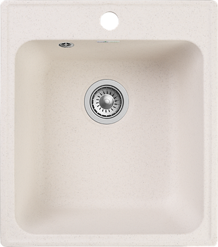 GRANFEST Мойка QUARZ 17 1-чаша 420*480мм белый арт.GF-Z- — фото 1, Кухонные мойки