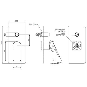 Смеситель для душа Remer Infinity I09KBNP Никель брашированный — фото 2, Смеситель для душа