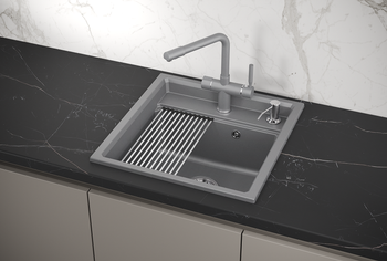 Granula-KS-5002, АЛЮМИНИУМ кухонная мойка, кварц — фото 2, Кухонные мойки