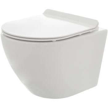 Унитаз AQUAme AQM2002 подвесной Белый глянец с сиденьем Микролифт — фото 1, Подвесные унитазы