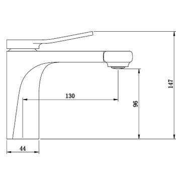 Смеситель для раковины Bronze de Luxe Element EL02XCB Хром Черный — фото 6, Смесители для раковины