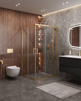 Душевой уголок CEZARES MOLVENO-AH-21-100+30-C-BORO-IV — фото 1, Душевые уголки