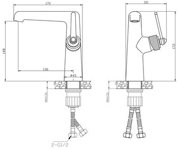 Смеситель "Bangkok Gun metal" д/рак, арт. BG26MGM — фото 2, Смесители для раковины