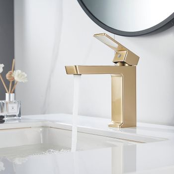 Смеситель для раковины Rose R18G R1801G-1 Золото матовое — фото 8, Смесители для раковины