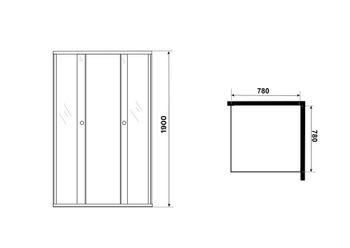 Душевое ограждение Niagara Eco NG-1008-14QMT (80х80х190) квадрат,раздвижное,хром,стекло матовое,1 ме — фото 5, Квадратные душевые уголки