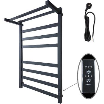 Электрический полотенцесушитель Маргроид 8110 профильный 810x500 8110-8050-5179-9005 с полкой Черный — фото 1, Электрические полотенцесушители