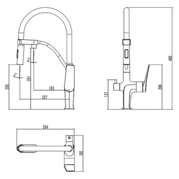 Смеситель для кухни Lemark Comfort LM3074C-Gray Хром Серый — фото 2, Смесители для кухни