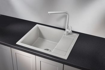 Granula-6002, БАЗАЛЬТ, кухонная мойка, кварц — фото 2, Кухонные мойки