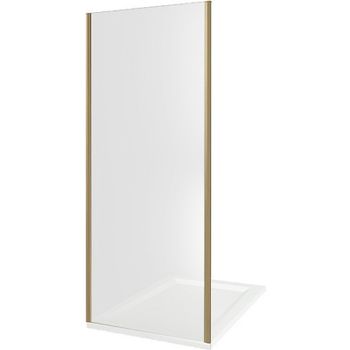 Душевая стенка Good Door Jazze SP-100-C-G 100 профиль Золото стекло прозрачное — фото 1, Боковые стенки