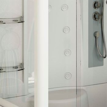 Душевая кабина Radomir Диана 2 139x108 1-05-1-0-0-0650 с баней профиль Белый стекло прозрачное — фото 3, Душевые кабины