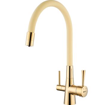 Смеситель для кухни Lemark Comfort LM3075G-Beige Золото Бежевый — фото 1, Смесители для кухни