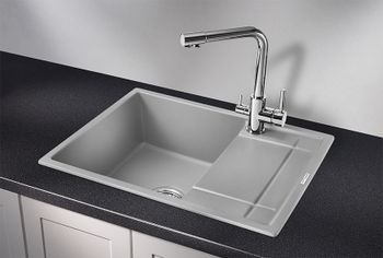 Granula-6501, АЛЮМИНИУМ, кухонная мойка, кварц — фото 2, Кухонные мойки