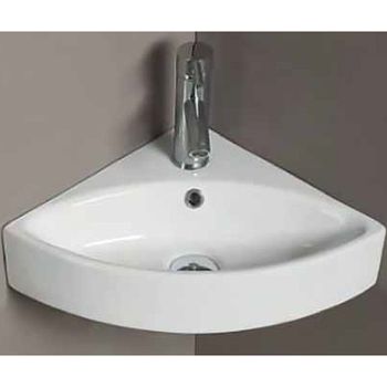 Раковина CeramaLux 50 78378 угловая Белая глянцевая — фото 1, Мини-раковины