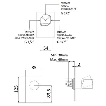 Смеситель для душа Remer Edge EG530 Хром — фото 2, Смеситель для душа