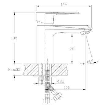 Смеситель для раковины Rossinka RS28-11 Хром — фото 2, Смесители для раковины