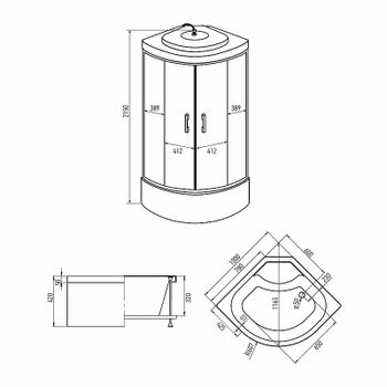 Душевая кабина Erlit Comfort 100х100 ER3510TP-C3-RUS без гидромассажа — фото 3, Душевые кабины