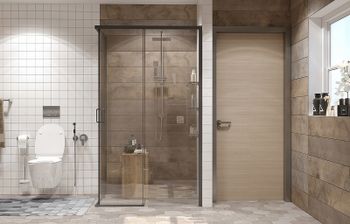 Душевой уголок Ambassador Queen 120х80 11011205RBlack профиль Черный стекло прозрачное — фото 8, Прямоугольные душевые уголки