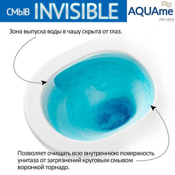 Унитаз AQUAme AQM2013PRO подвесной Белый глянец с сиденьем Микролифт — фото 7, Подвесные унитазы