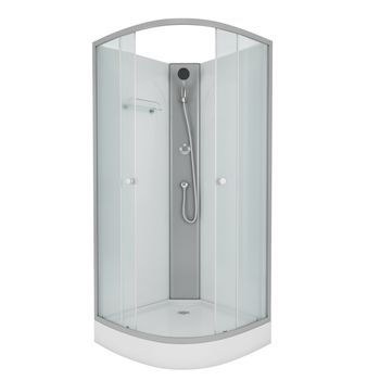 Душевая кабина Niagara Eco E90/13/MT/BK (90х90х200) низкий поддон(13см),стекло матовое,3 места — фото 2, Душевые кабины