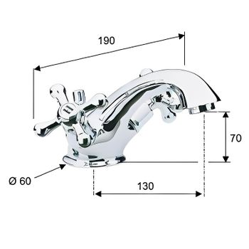 Смеситель для раковины Remer Liberty 13LIce Хром — фото 2, Смесители для раковины
