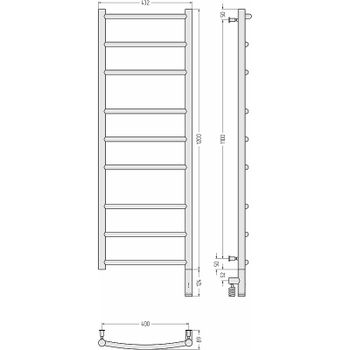 Электрический полотенцесушитель Сунержа Галант 3.0 1200x400 R 31-5801-1240 Черный матовый — фото 2, Электрические полотенцесушители