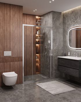 Душевая дверь CEZARES MOLVENO-BF-3-120-C-Cr-IV — фото 1, Душевые двери в нишу