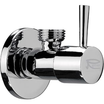 Запорный вентиль Remer 128L1238 Хром — фото 1, Комплектующие для туалета