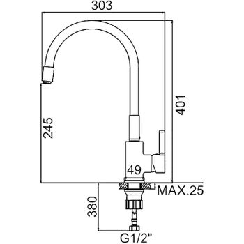 Смеситель для кухни Ledeme Rainbow 4898-3L Хром Белый — фото 5, Смесители для кухни