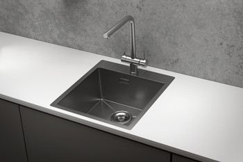 Granula-4600, СТАЛЬ САТИН, стальная кухонная мойка — фото 2, Кухонные мойки