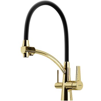 Смеситель для кухни Sancos Eri SC4001ZG Полированное золото Черный — фото 1, Смесители для кухни