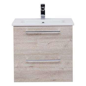 Тумба GIO, 60 см, подвесная, 2 ящика, дуб кантри — фото 3, Тумбы под раковину