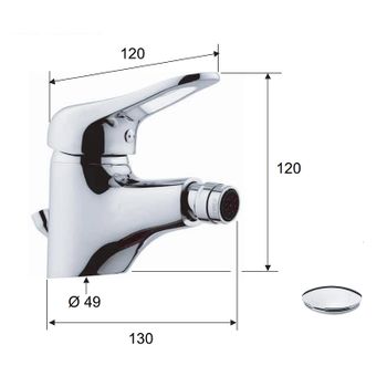 Смеситель для биде Remer Kiss K20 Хром — фото 2, Смесители для биде