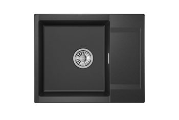 Granula-ES-6202, ЧЁРНЫЙ, кухонная мойка, кварц, ESTETICA — фото 2, Кухонные мойки