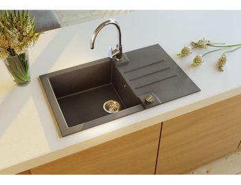 Мойка для кухни ROCK 130 GRANITAL CONCRETE-G81 780x480x180; 1x в комп.с сифоном 1105296, — фото 1, Кухонные мойки