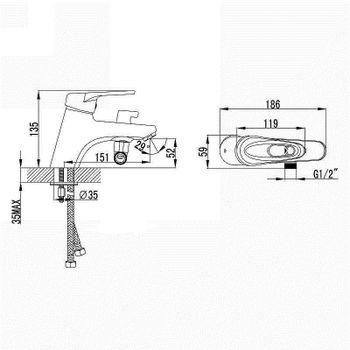 Смеситель на борт ванны Lemark Luna LM4115C Хром — фото 2, Смесители на борт ванны