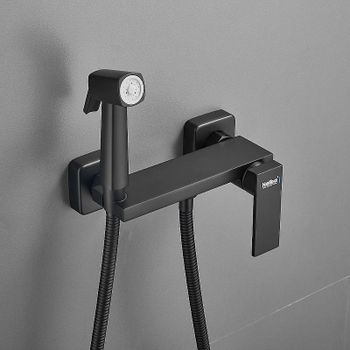 Гигиенический душ со смесителем Haiba HB5517-7 Черный матовый — фото 3, Гигиенические души