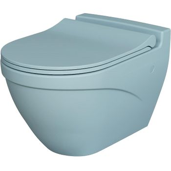 Унитаз Ambassador Nord 133T20801 подвесной Голубой матовый без сиденья — фото 1, Подвесные унитазы