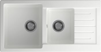 GRANFEST Мойка PRACTIK 980KL 2 чаши+крыло 980*510мм иней арт.GF- — фото 2, Кухонные мойки