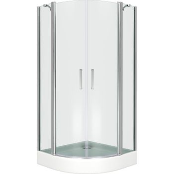 Душевой уголок Good Door Pandora R-80-C-CH 80х80 профиль Хром стекло прозрачное — фото 1, Квадратные душевые уголки