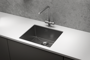 Granula-5445U, СТАЛЬ САТИН, стальная кухонная мойка — фото 2, Кухонные мойки