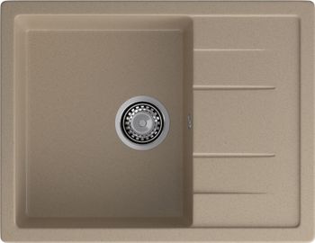 GRANFEST Мойка QUADRO 650L 1-чаша+крыло 650*500мм песочный арт.GF- — фото 2, Кухонные мойки